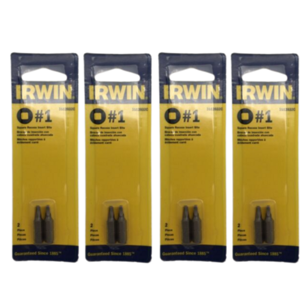 Irwin 3512032C #1 1" Square Recess Insert Bits 2 Pc Pack of 4