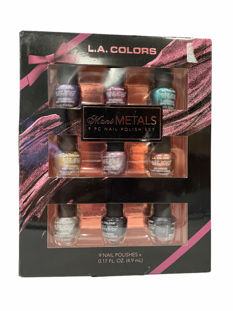 L.A. Colors Mani Polish Set Metals+Nudes (Pack of 2 Sets)