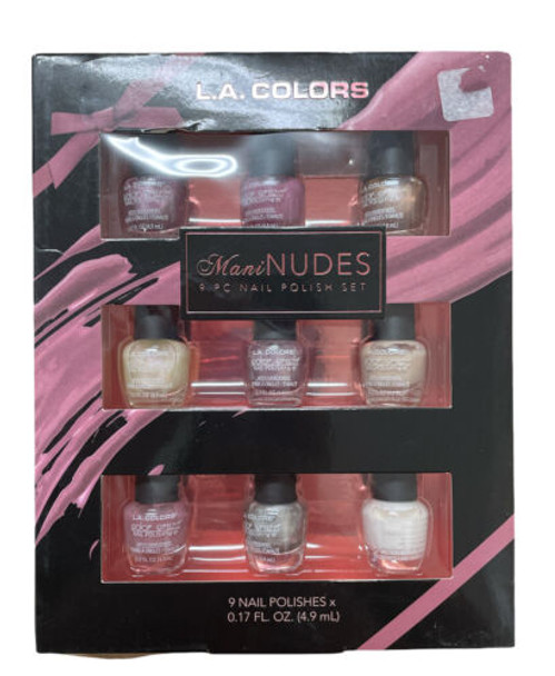 L.A. Colors Mani Polish Set Metals+Nudes (Pack of 2 Sets)