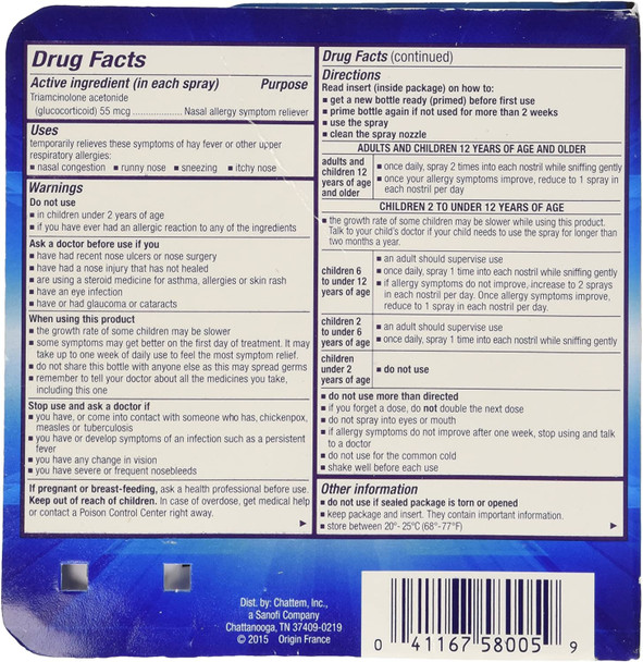 Nasacort 24HR Allergy Nasal Spray, Non-drowsy, 0.57 fl. oz.