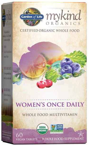 Garden of Life Multivitamin for Women - mykind Organics Women's Once Daily Multi - 60+12 Tablets *EN