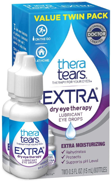 TheraTears Eye Drops, Extra Moisturizing Eye Drops, 0.5 fl oz, 2 Pack