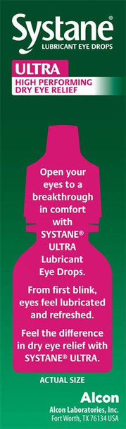 Systane Ultra Lubricant Eye Drops, Dry Eye Relief, Twin Pack, 10ml Each