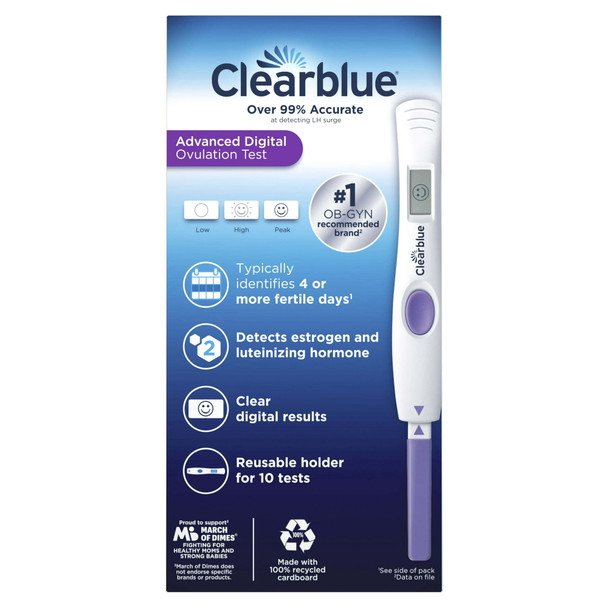 Clearblue Advanced Digital Ovulation Test, Predictor Kit with Digital Results, 10 Tests