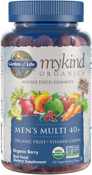 MyKind Organics, Men's Multi 40+, Organic Berry, 120 Vegan Gummy Drops, Garden of Life