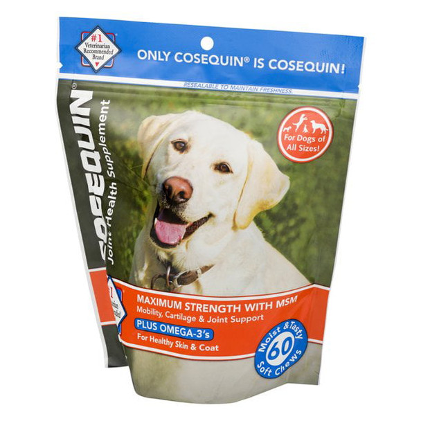 Cosequin Maximum Strength (DS) Plus MSM Joint Health Dog Supplement, 60 Soft Chews