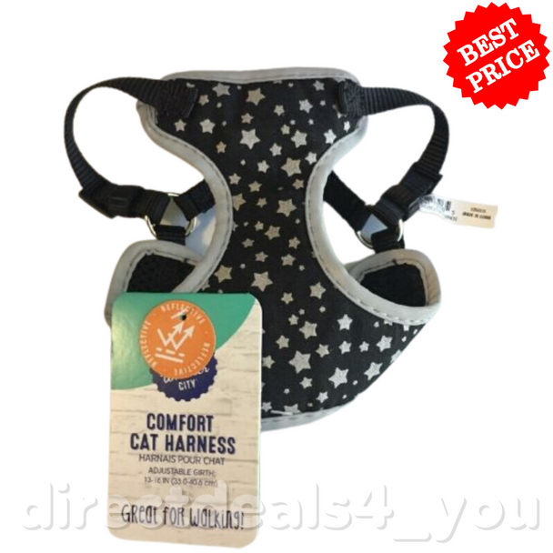 (New) Whisker City Comfort Cat Harness Reflective Girth 13 - 16"(33.0-40.6cm)