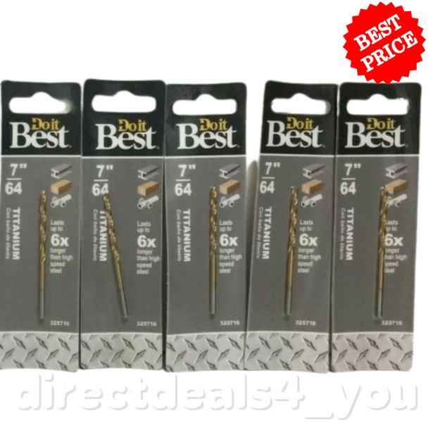 Do It Best 7/64" Titanium Drill Bit 325716 Pack of 5