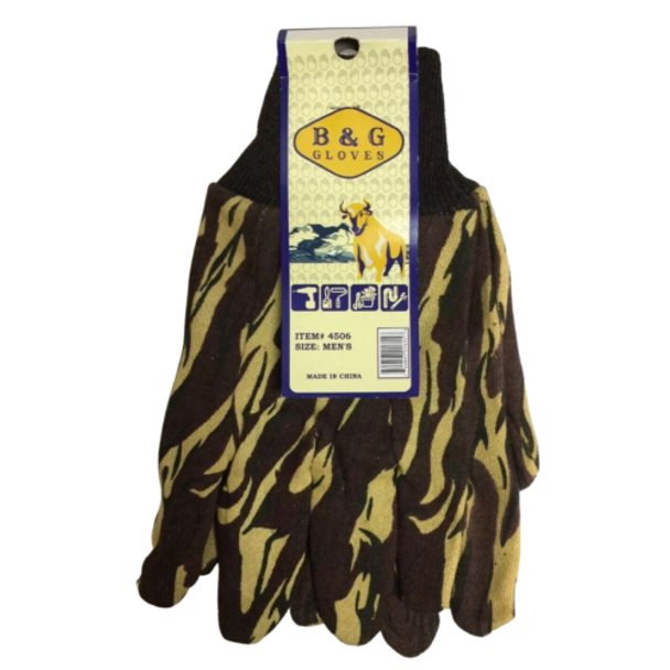 B&G Gloves 4506 Knit Camo Gloves - Men's Pack of 3