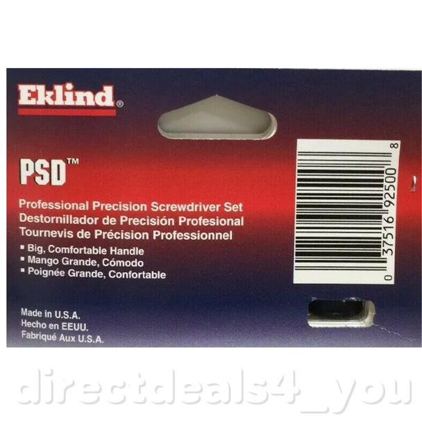 Eklind PSD #92500 Professional Precision Screwdriver Set 8 Pieces