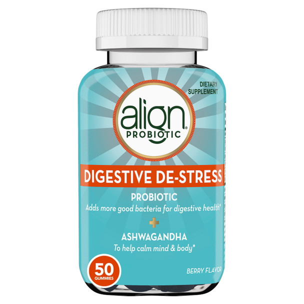 Align Probiotic Gummies, Digestive De-stress and Ashwagandha, Dietary Supplement, 50 Ct