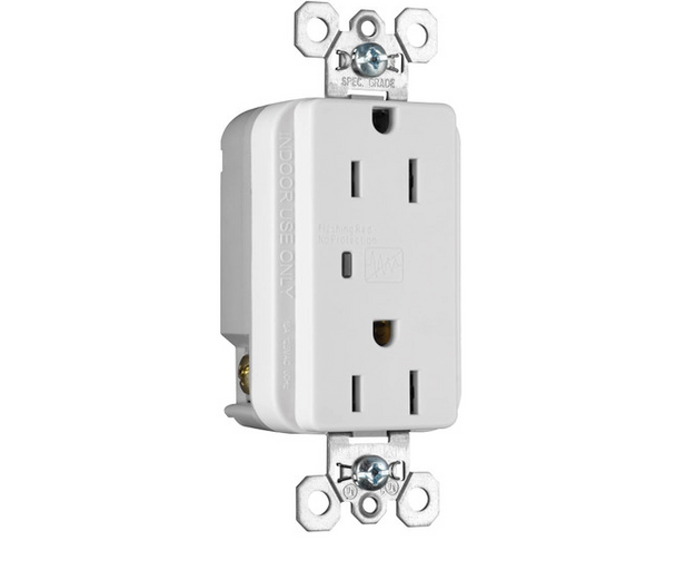 Legrand - Pass & Seymour 5252WSPCC6 Transient Voltage Surge Suppressor Commercial Grade Receptacle 15-Amp 125-volt, White