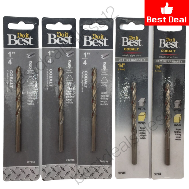 Do it Best #307955 1/4" Cobalt Drill Bit Pack of 5