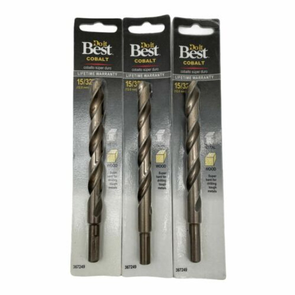 Do it Best Cobalt Drill Bit 15/32 (Pack of 3)