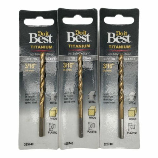 Do it Best 3/16 In. Titanium Drill Bit (Pack of 3)