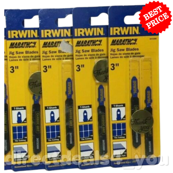 Irwin Marathon 3" Jig Saw Blades Set - Carbide Grit Pack of 3