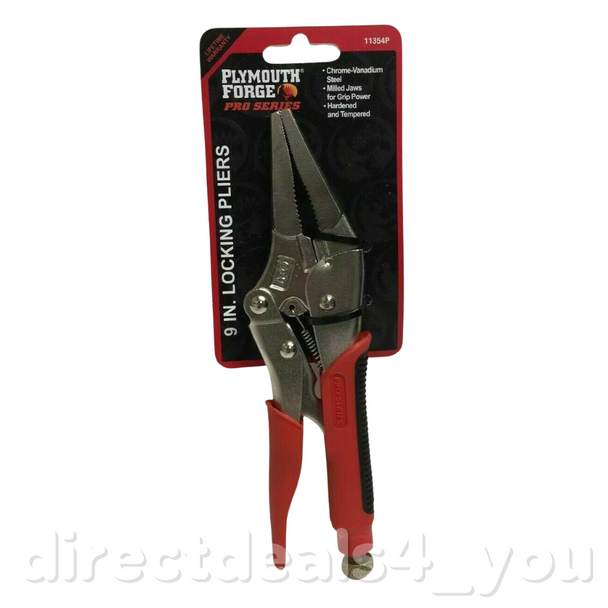 Plymouth Forge Locking Pliers Milled Jaws Steel Pro Series 9in Pack of 3