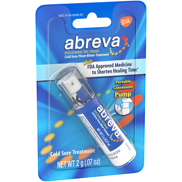 Abreva Cold Sore/Fever Blister Treatment Cream Pump 0.07 oz