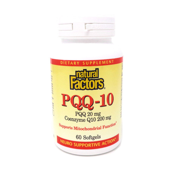 Natural Factors PQQ-10 PQQ 20mg/Coenzyme Q10 200mg-60 Softgels