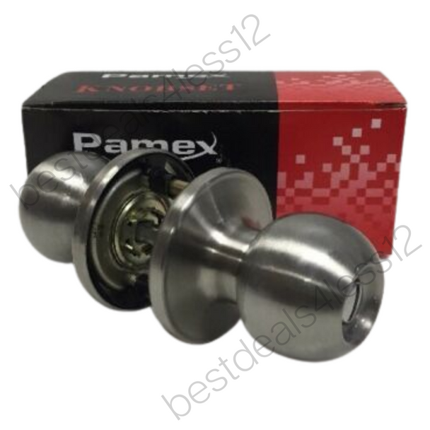 Pamex Knobset Saturn Privacy Lock Door Knob with Key Satin Nickel FT3P10