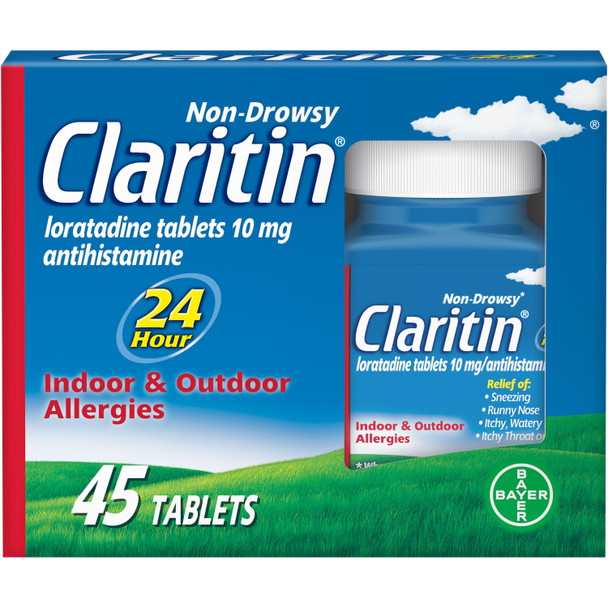 Claritin 24 Hour Allergy Medicine, Antihistamine Tablets, 10 mg, 45 Ct