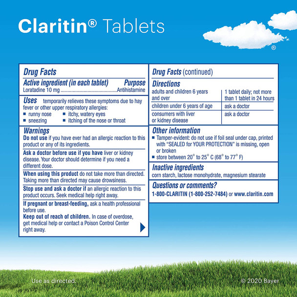Claritin 24 Hour Allergy Medicine, Antihistamine Tablets, 10 mg, 45 Ct