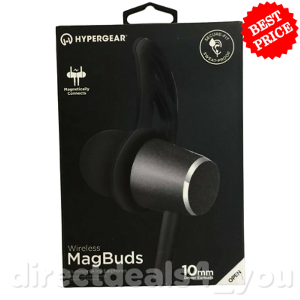 HyperGear Wireless MagBuds Earphones Stereo Sound Hands-Free Headsets Neckband