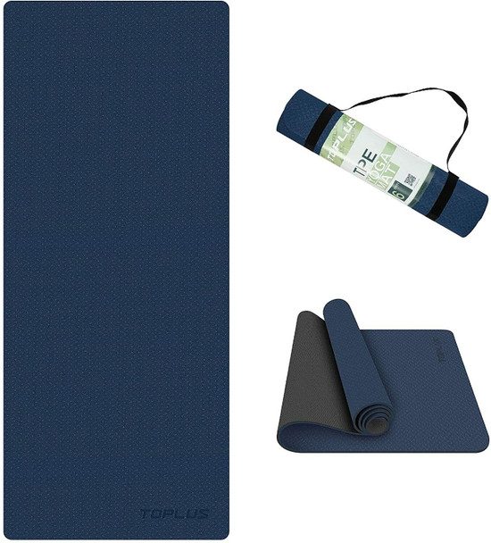 TOPLUS Yoga Mat, 1/4" Thick Pro Yoga Mat Blue