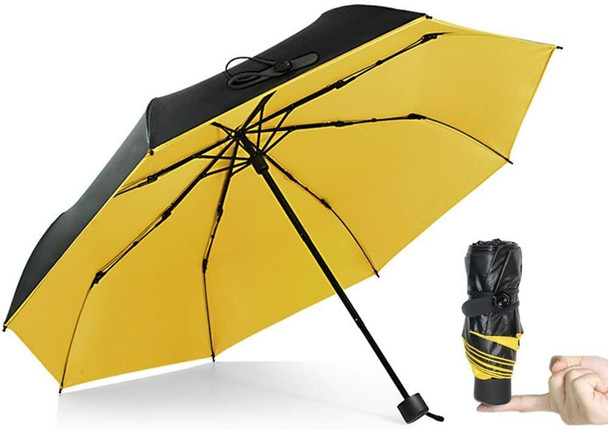 AODINI Windproof Travel Golf Umbrella Compact Folding Mini Lightweight Yellow