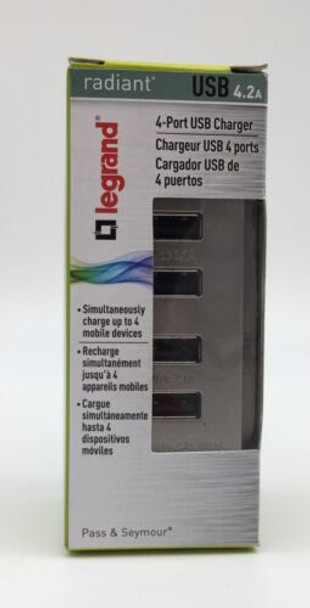 Legrand Pass & Seymour USB Charger Quad TM8USB4-NICC6