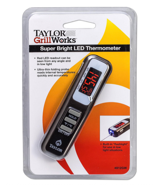 Taylor 812gw Led Folding Probe Thermometer