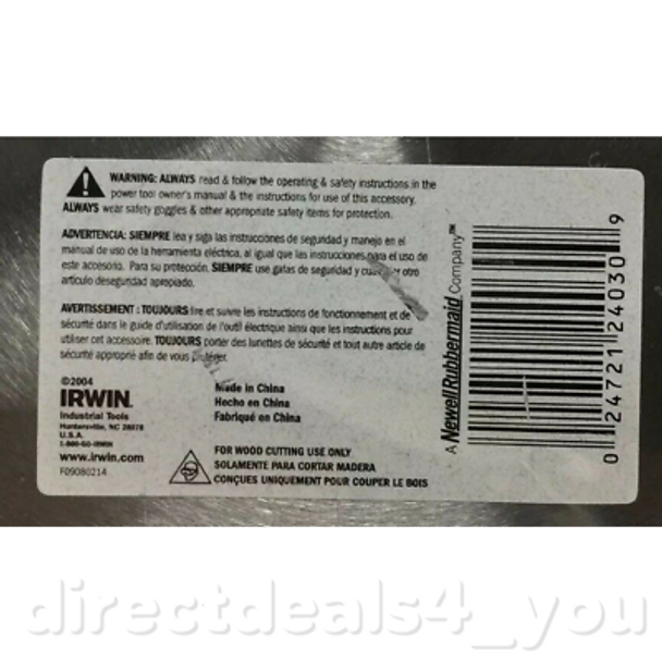 Irwin Marathon Circular Saw Blade For Framing Ripping 7-1/4" 24T Pack of 7