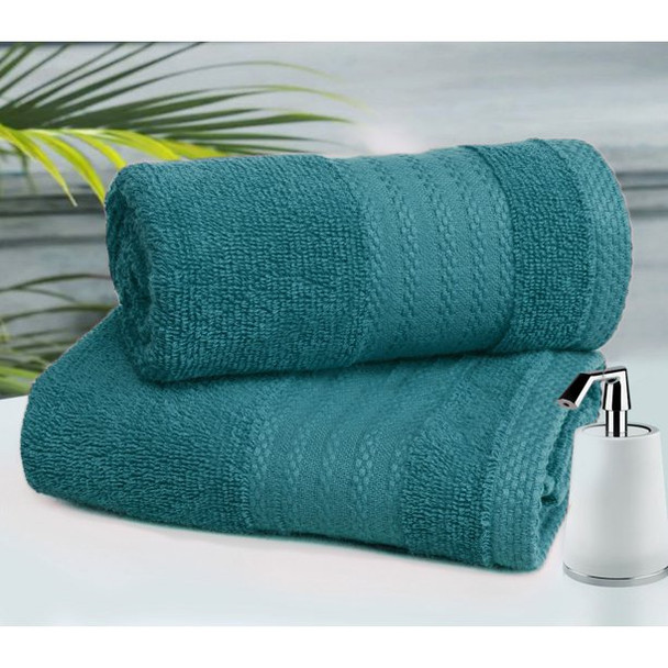 GLAMBURG 700 GSM Premium Cotton 4-Pack Bath Towel Set 100% Combed Cotton Teal