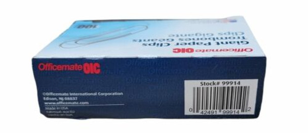 Officemate Oic Giant Paper Clips Giant 100 / Box Silver (OIC99914) Pack 2