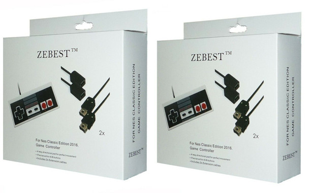 Zebest for Nes Classic 2016 Game conttroler 2 x 6' FT EXTENSION CABLE Pack of 2