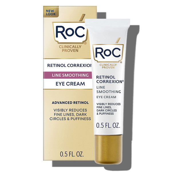 RoC Retinol Correxion Anti-Wrinkle + Firming Eye Cream for Dark Circles & Puffy Eyes, 0.5 oz