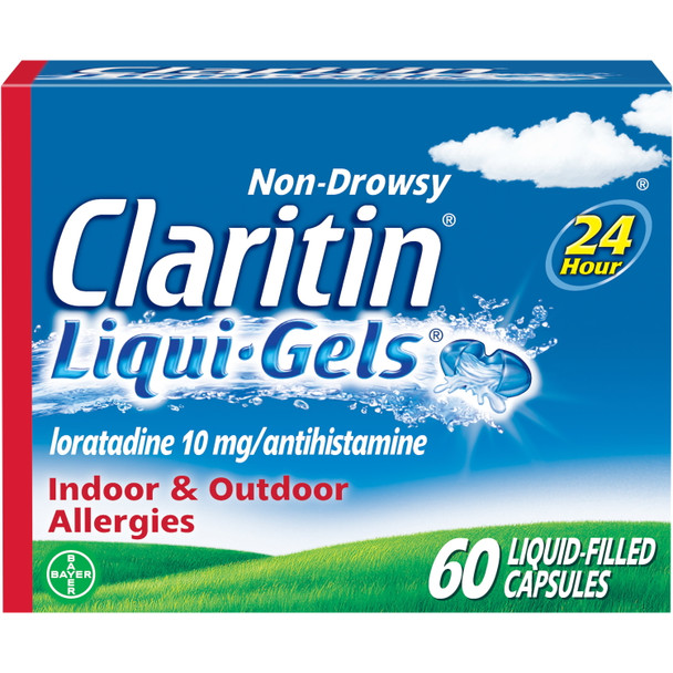 Claritin 24 Hour Non-Drowsy Allergy Relief Liqui-Gels, 10 mg, 60 Ct