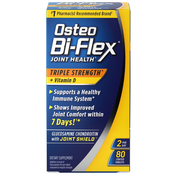 Osteo Bi-Flex With Vitamin D and Glucosamine Chondroitin Tablets, 80 Count