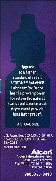 Systane Balance Lubricating Eye Drops for Dry Eyes Symptoms, 10ml