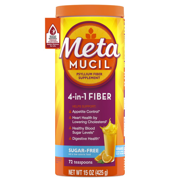 Metamucil, Daily Psyllium Husk Powder Supplement, Sugar-Free, 72 Teaspoons