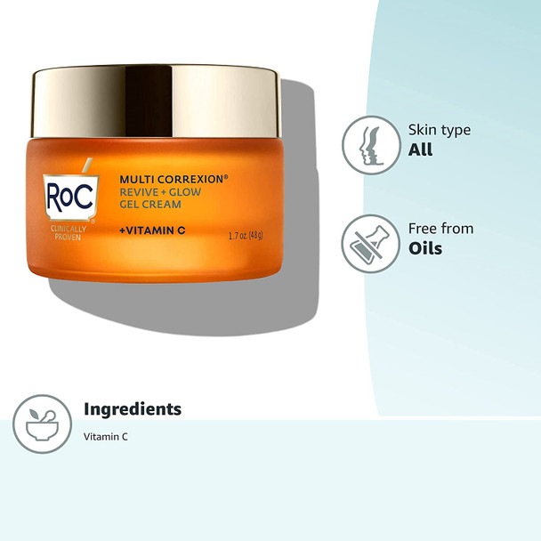 RoC Multi Correxion Brightening Anti-Aging Gel Moisturizer with Vitamin C, for Dark Spots & Uneven Tone, 1.7 oz