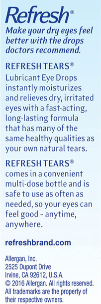 Refresh Tears Lubricant Eye Drops Preserved Tears, 1 Count, 15 mL