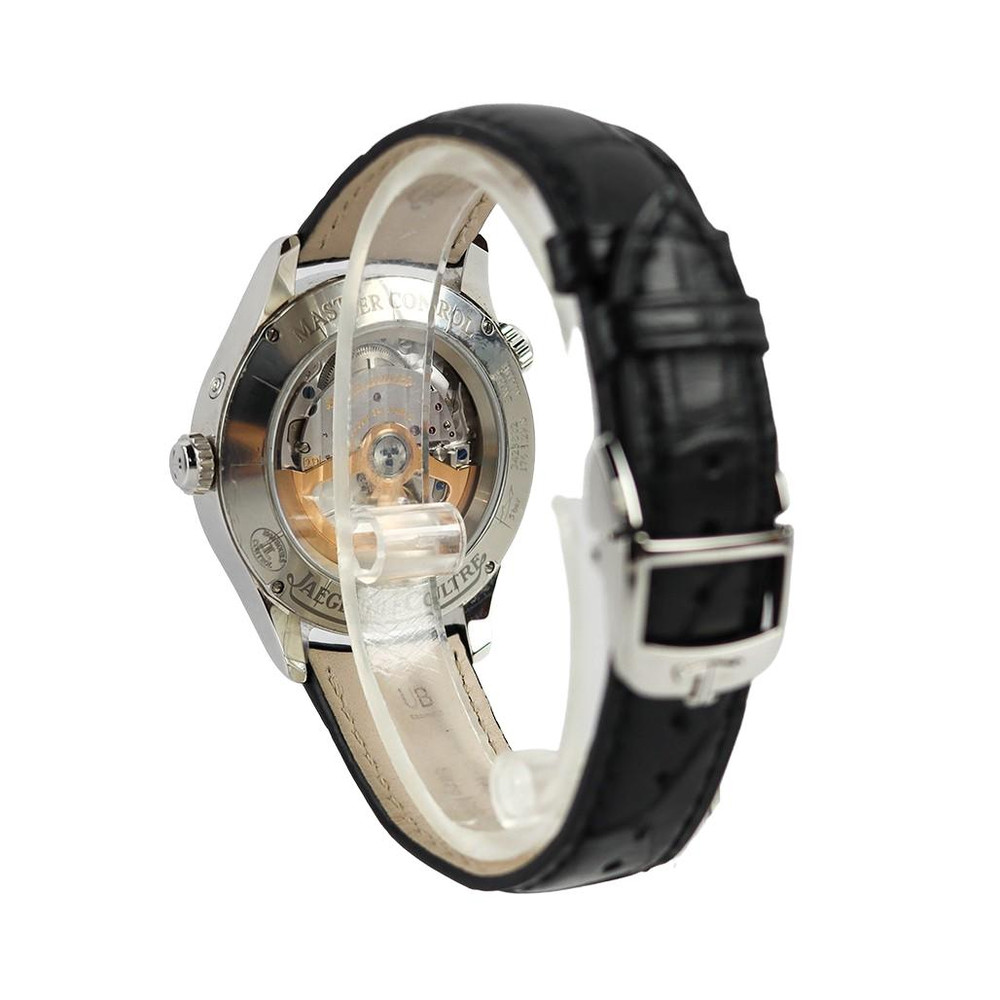 Jaeger-LeCoultre JAEGER-LECOULTRE MASTER CONTROL GEOGRAPHIC SILVER DIAL 40MM ALLIGATOR STRAP BandP