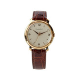 IWC 18K ROSE GOLD HAND WIND 37MM LEATHER WATCH 1960S