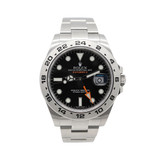  ROLEX EXPLORER II BLACK MODEL 216570 ORANGE ACCENTS 42MM SS, B&P 2016 