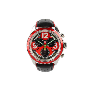 Christopher Ward CHRISTOPHER WARD C70 ITALIAN GP 1921 QUARTZ CHRONOMETER RED BLACK LEATHER WATCH