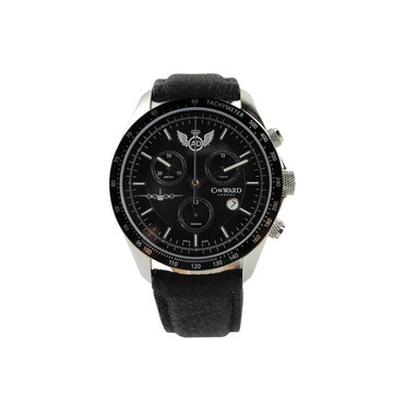 Christopher Ward CHRISTOPHER WARD PLANE QUARTZ CHRONO BLACK LEATHER WATCH