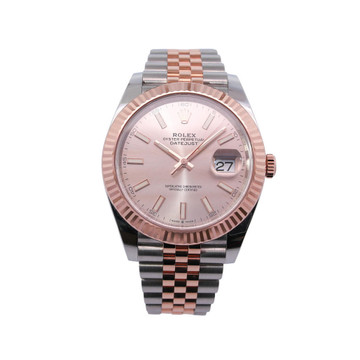  ROLEX DATEJUST MODEL 126331 EVEROSE GOLD/STEEL 41MM WATCH, B&P 