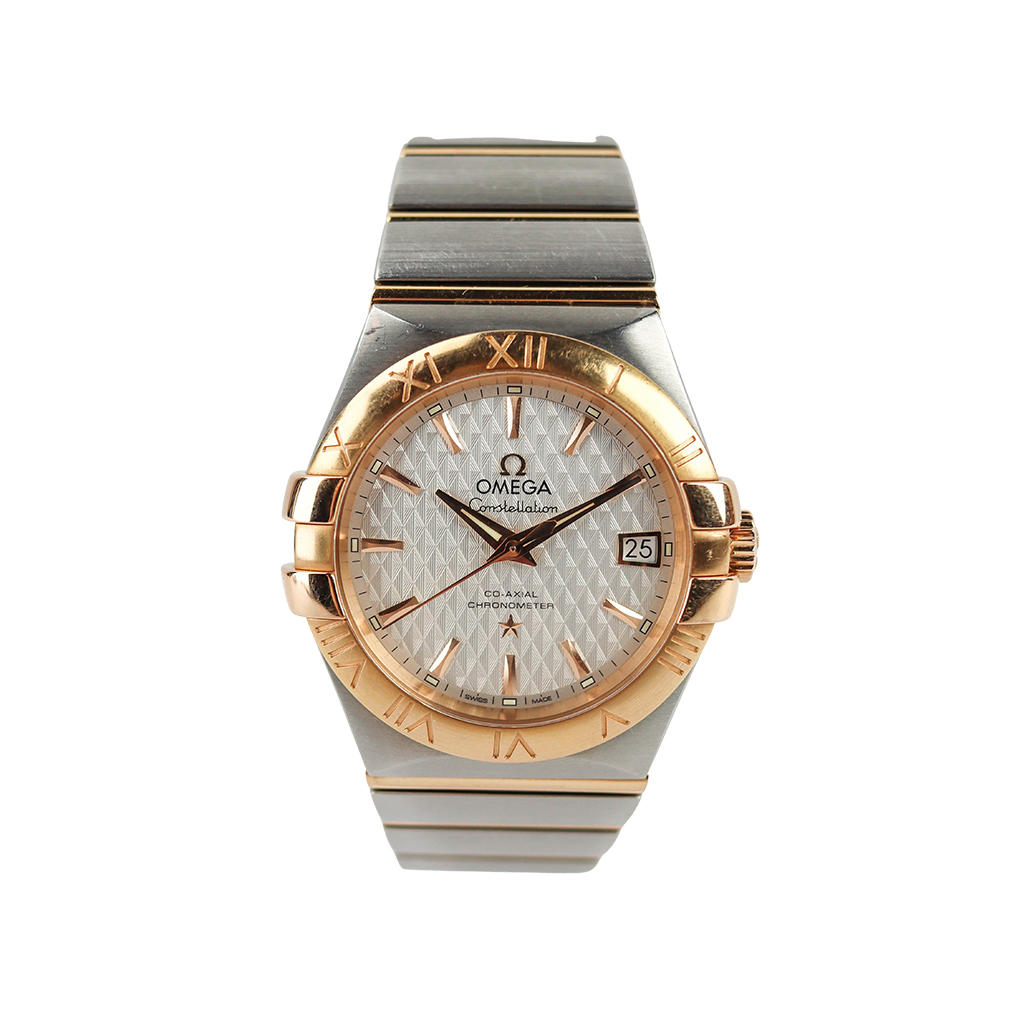 OMEGA CONSTELLATION CO-AXIAL AUTO CHRONO 18K ROSE GOLD SS WATCH