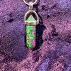 Ruby zoisite pendant and chain.